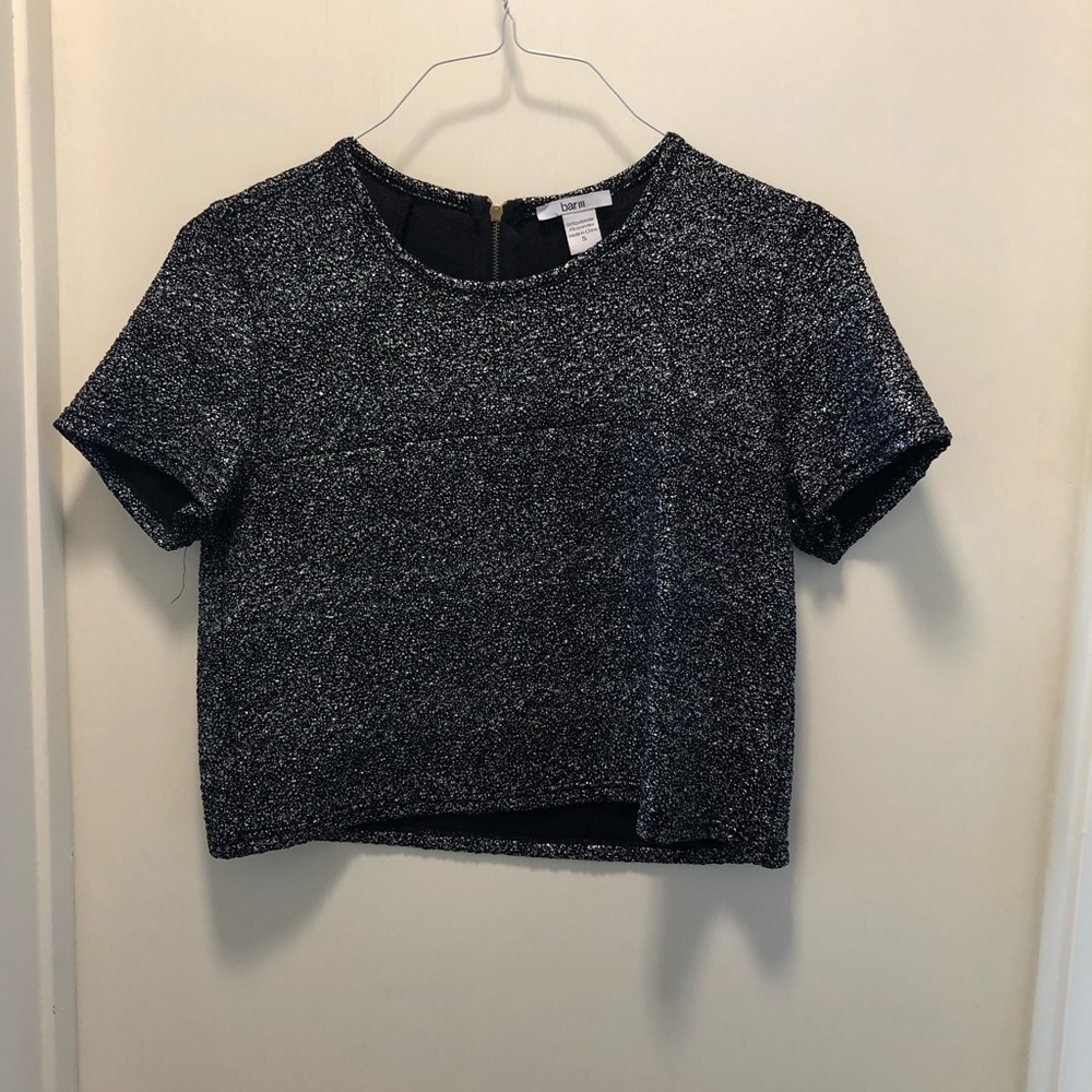 Bar III zip back crop top